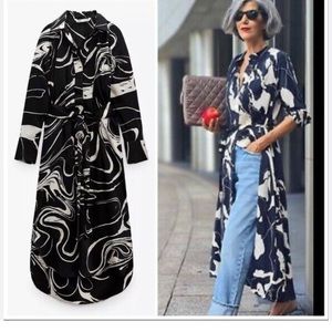 Zara long maxi dress with waist tie belt